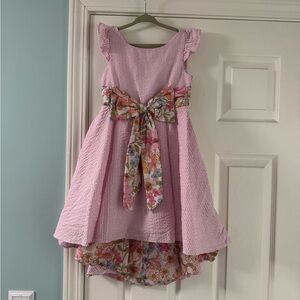 Rare Editions Lavender Dress with Floral Accents